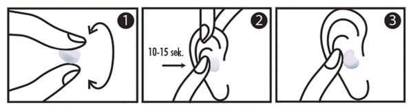 Haspro Silikoniniai Ausu Kistukai (27db) 6 Poros.balti Militra 2