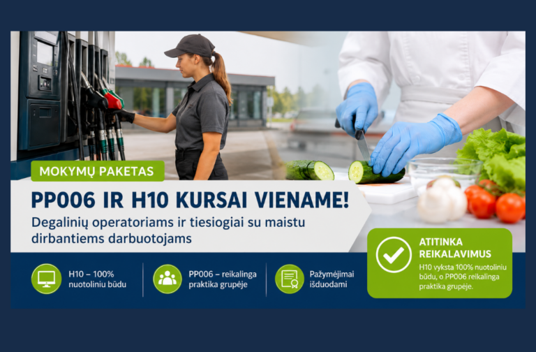 PP006 ir H10 mokymų paketas degalinių operatoriams ir tiesiogiai su maistu dirbantiems darbuotojams straipsnis